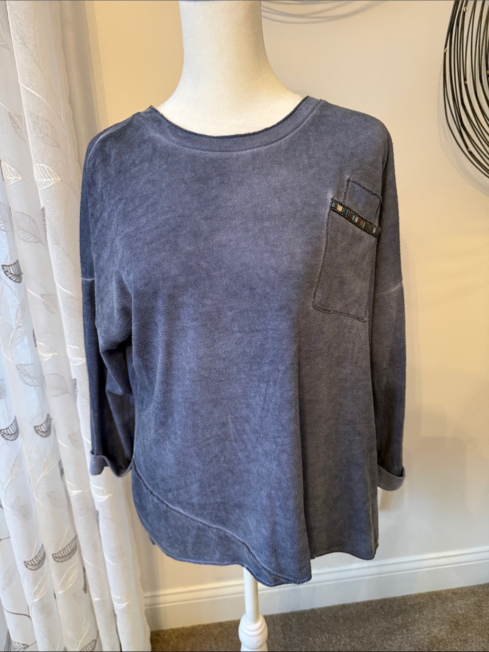 Democracy Blue Knit Top